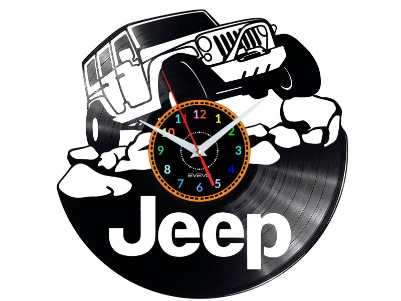 Jeep Vinyl Zegar Ścienny Płyta Winylowa Nowoczesny Dekoracyjny Na Prezent Urodziny