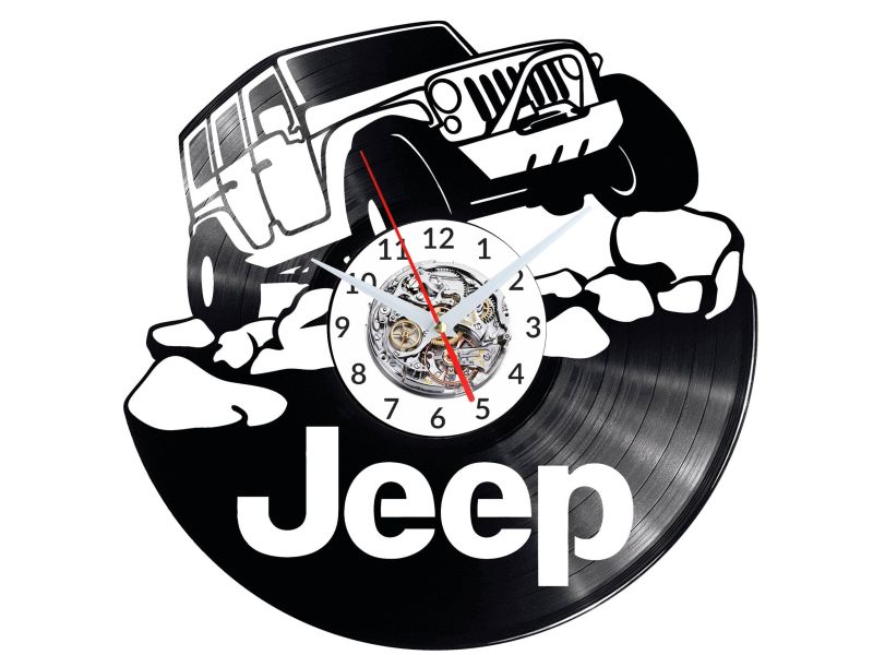 Jeep Vinyl Zegar Ścienny Płyta Winylowa Nowoczesny Dekoracyjny Na Prezent Urodziny