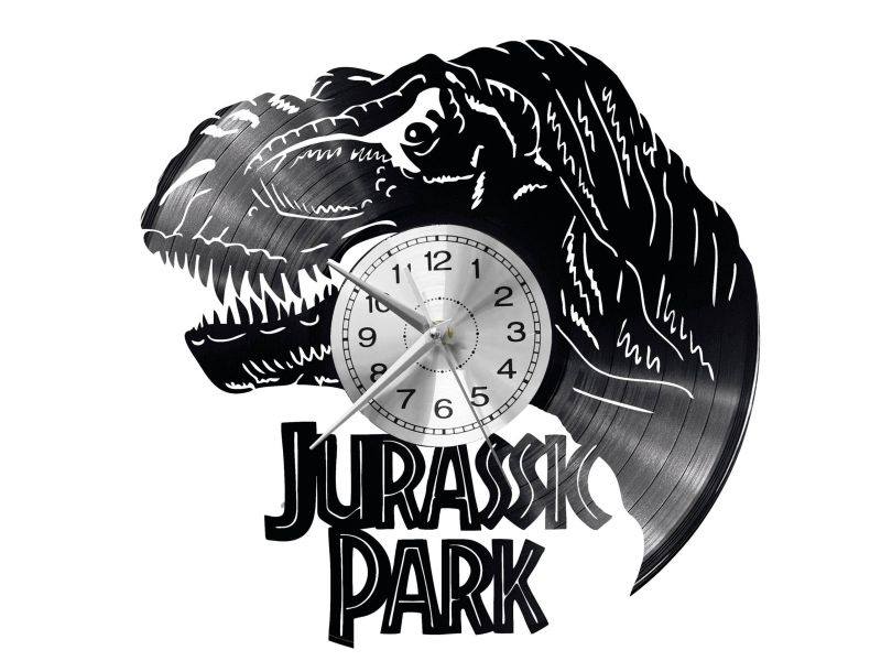  Jurassic Park Vinyl Zegar Ścienny Płyta Winylowa Nowoczesny Dekoracyjny Na Prezent Urodziny