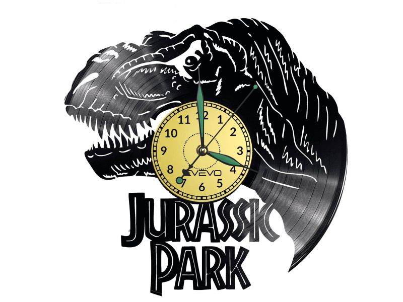  Jurassic Park Vinyl Zegar Ścienny Płyta Winylowa Nowoczesny Dekoracyjny Na Prezent Urodziny