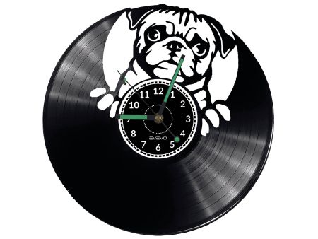 Mops Vinyl Zegar Ścienny Płyta Winylowa Nowoczesny Dekoracyjny Na Prezent Urodziny