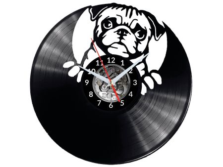 Mops Vinyl Zegar Ścienny Płyta Winylowa Nowoczesny Dekoracyjny Na Prezent Urodziny