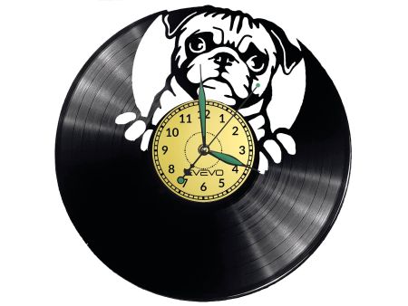 Mops Vinyl Zegar Ścienny Płyta Winylowa Nowoczesny Dekoracyjny Na Prezent Urodziny