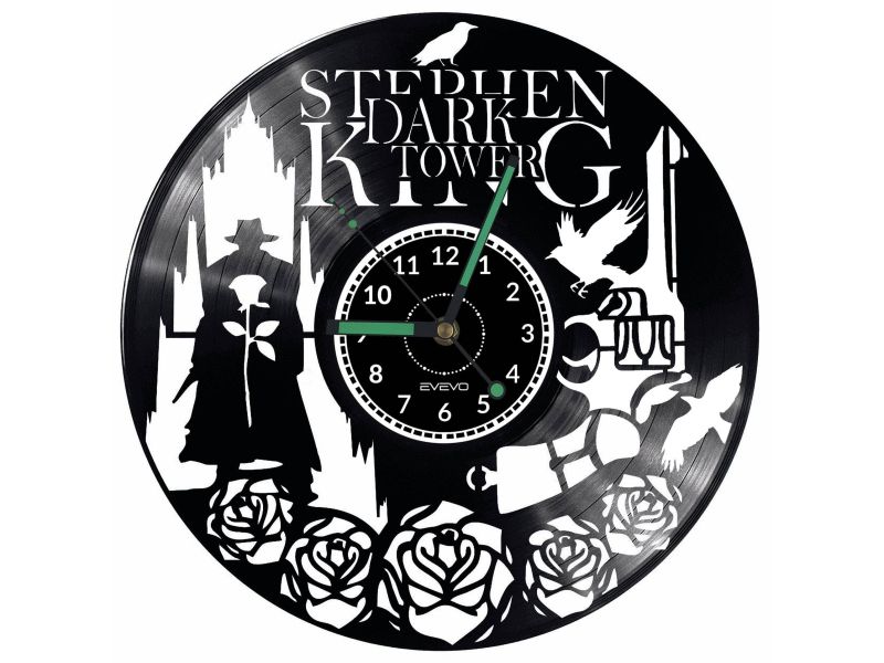 Stephen King Dark Tower Vinyl Zegar Ścienny Płyta Winylowa Nowoczesny Dekoracyjny Na Prezent Urodziny