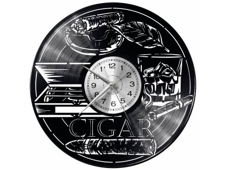 Cigar Vinyl Zegar Ścienny Płyta Winylowa Nowoczesny Dekoracyjny Na Prezent Urodziny