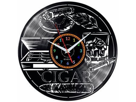 Cigar Vinyl Zegar Ścienny Płyta Winylowa Nowoczesny Dekoracyjny Na Prezent Urodziny