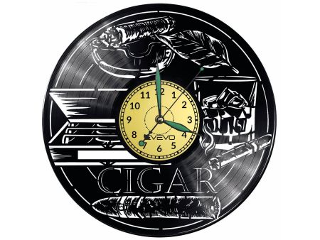 Cigar Vinyl Zegar Ścienny Płyta Winylowa Nowoczesny Dekoracyjny Na Prezent Urodziny