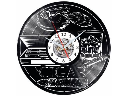 Cigar Vinyl Zegar Ścienny Płyta Winylowa Nowoczesny Dekoracyjny Na Prezent Urodziny