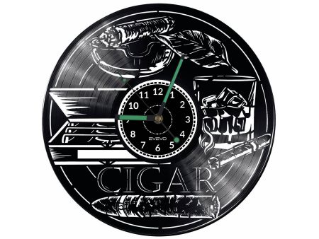 Cigar Vinyl Zegar Ścienny Płyta Winylowa Nowoczesny Dekoracyjny Na Prezent Urodziny