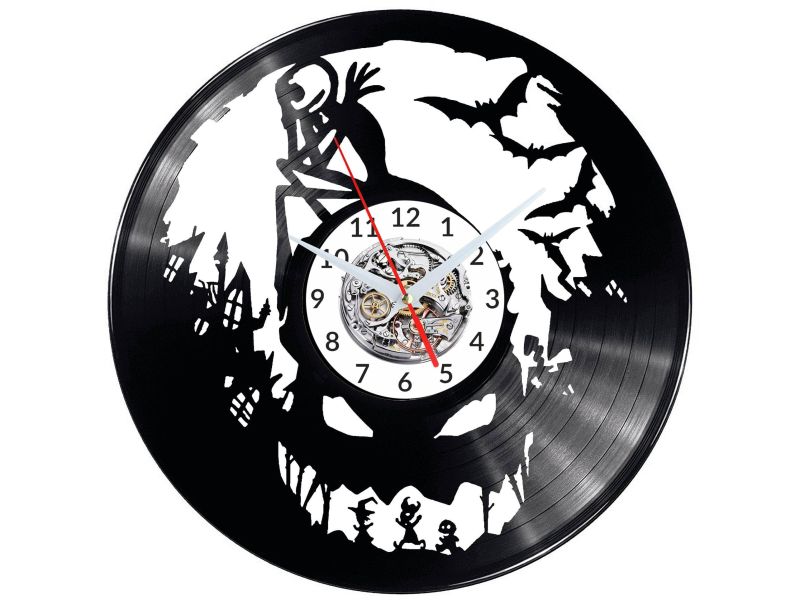 Nightmare Before Christmas Vinyl Zegar Ścienny Płyta Winylowa Nowoczesny Dekoracyjny Na Prezent Urodziny