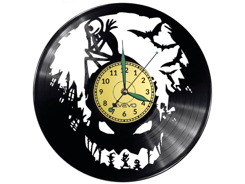 Nightmare Before Christmas Vinyl Zegar Ścienny Płyta Winylowa Nowoczesny Dekoracyjny Na Prezent Urodziny