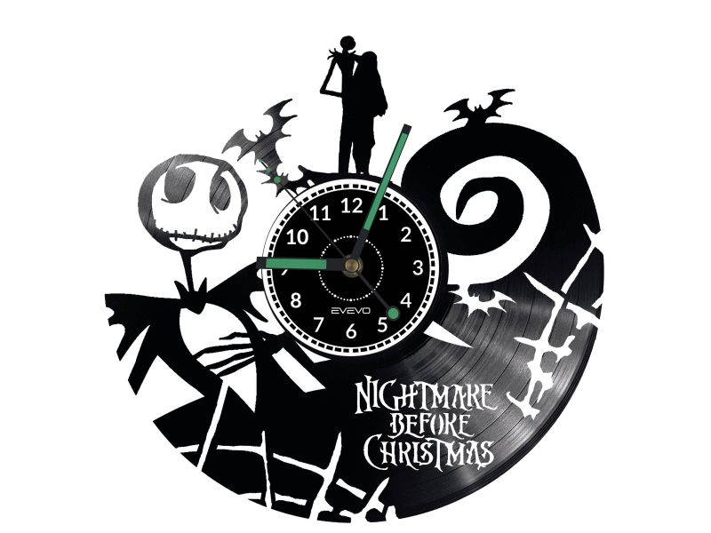 Nightmare Before Christmas Vinyl Zegar Ścienny Płyta Winylowa Nowoczesny Dekoracyjny Na Prezent Urodziny