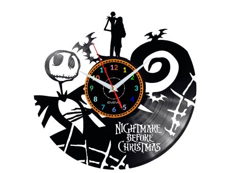 Nightmare Before Christmas Vinyl Zegar Ścienny Płyta Winylowa Nowoczesny Dekoracyjny Na Prezent Urodziny