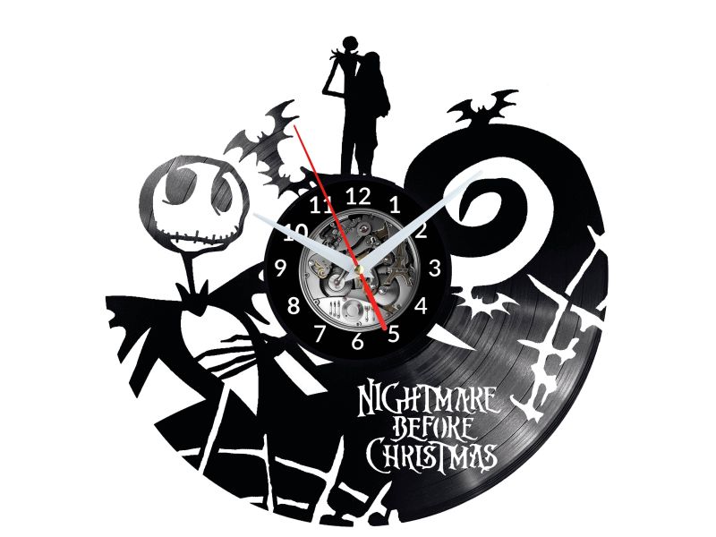 Nightmare Before Christmas Vinyl Zegar Ścienny Płyta Winylowa Nowoczesny Dekoracyjny Na Prezent Urodziny