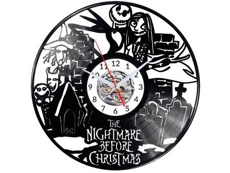 Nightmare Before Christmas Vinyl Zegar Ścienny Płyta Winylowa Nowoczesny Dekoracyjny Na Prezent Urodziny