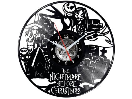 Nightmare Before Christmas Vinyl Zegar Ścienny Płyta Winylowa Nowoczesny Dekoracyjny Na Prezent Urodziny