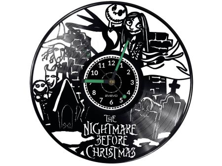 Nightmare Before Christmas Vinyl Zegar Ścienny Płyta Winylowa Nowoczesny Dekoracyjny Na Prezent Urodziny