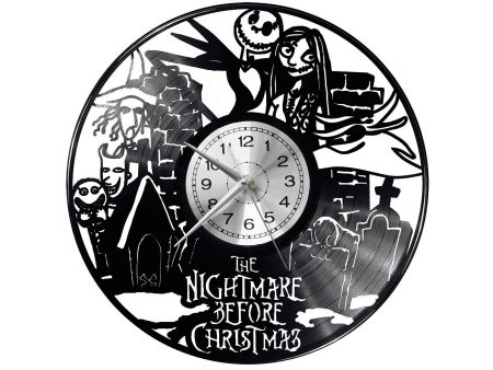 Nightmare Before Christmas Vinyl Zegar Ścienny Płyta Winylowa Nowoczesny Dekoracyjny Na Prezent Urodziny