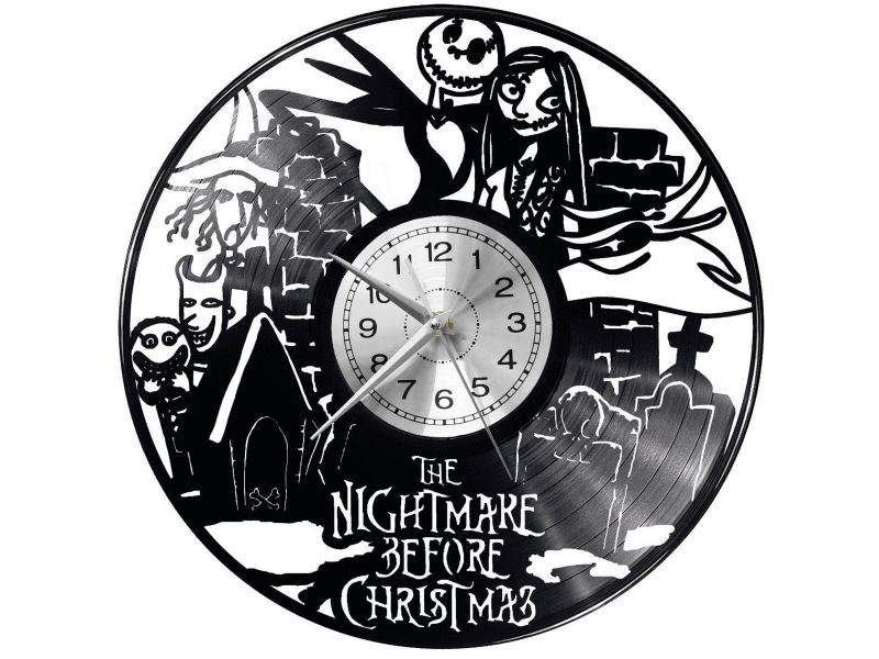 Nightmare Before Christmas Vinyl Zegar Ścienny Płyta Winylowa Nowoczesny Dekoracyjny Na Prezent Urodziny