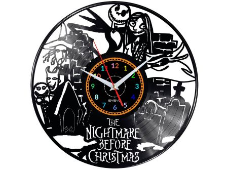 Nightmare Before Christmas Vinyl Zegar Ścienny Płyta Winylowa Nowoczesny Dekoracyjny Na Prezent Urodziny