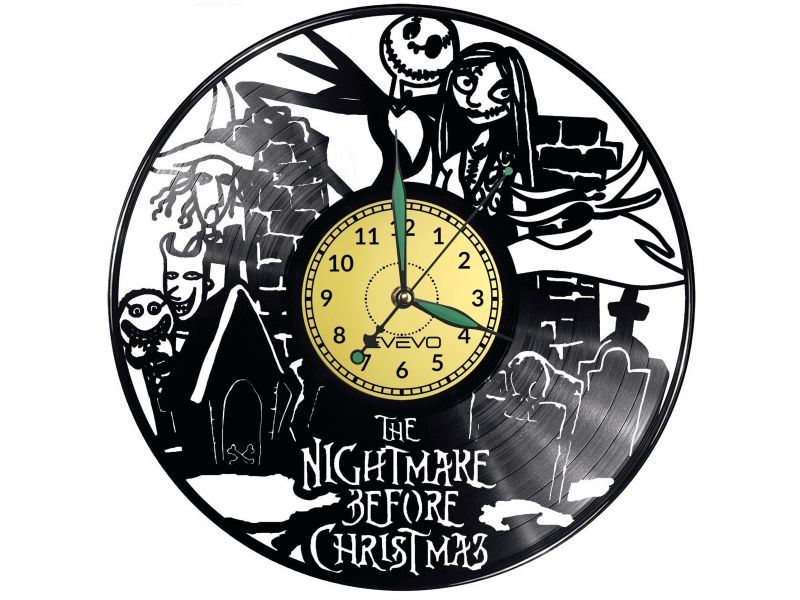 Nightmare Before Christmas Vinyl Zegar Ścienny Płyta Winylowa Nowoczesny Dekoracyjny Na Prezent Urodziny