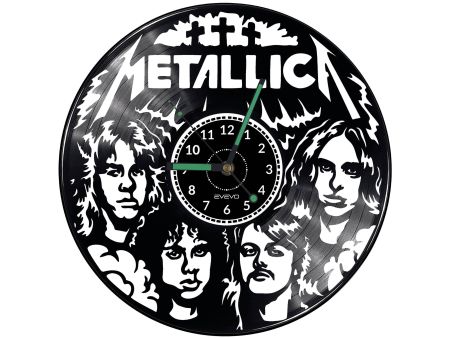 Metalica Vinyl Zegar Ścienny Płyta Winylowa Nowoczesny Dekoracyjny Na Prezent Urodziny