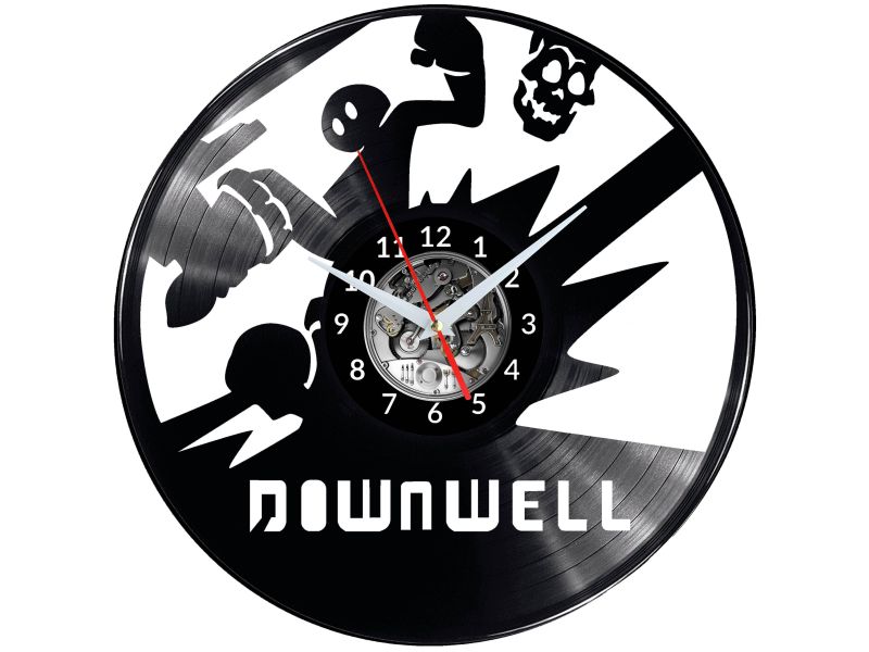 Downwell Video Game Vinyl Zegar Ścienny Płyta Winylowa Nowoczesny Dekoracyjny Na Prezent Urodziny