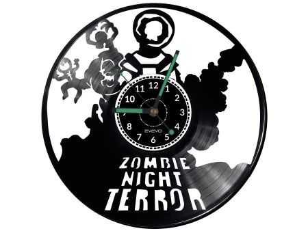 Zombie Night Terror Video Game Vinyl Zegar Ścienny Płyta Winylowa Nowoczesny Dekoracyjny Na Prezent Urodziny