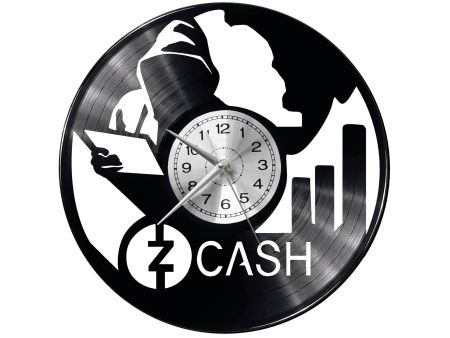 Zcash Coin Money Vinyl Zegar Ścienny Płyta Winylowa Nowoczesny Dekoracyjny Na Prezent Urodziny