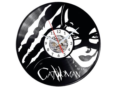 Catwoman Vinyl Zegar Ścienny Płyta Winylowa Nowoczesny Dekoracyjny Na Prezent Urodziny