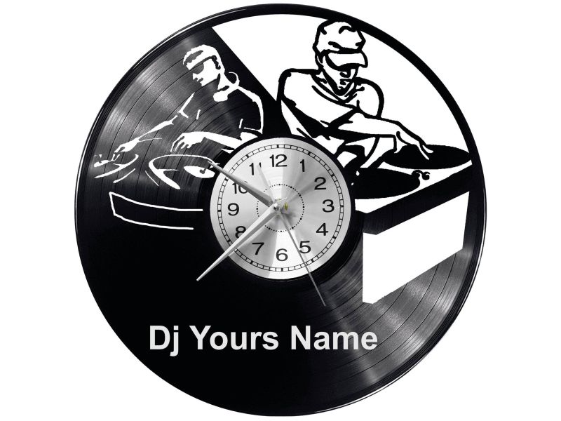 DJ Yours Name Vinyl Zegar Ścienny Płyta Winylowa Nowoczesny Dekoracyjny Na Prezent Urodziny