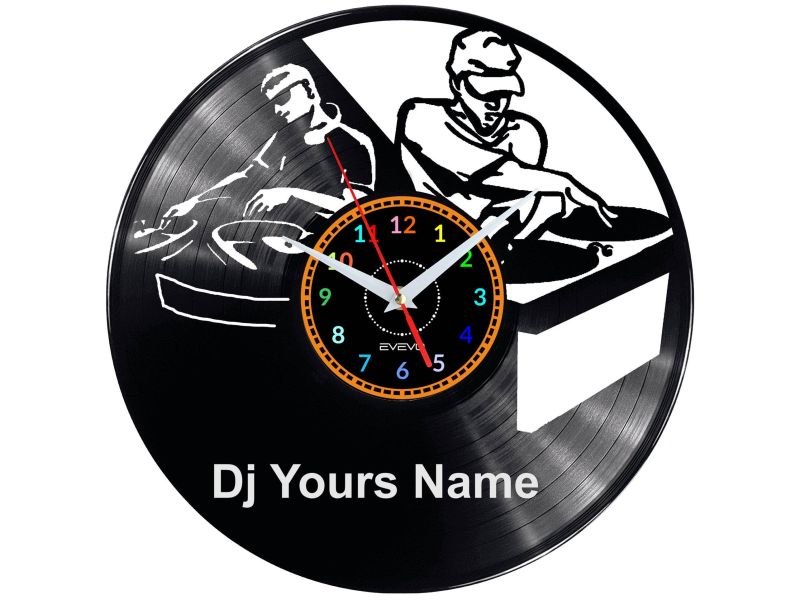 DJ Yours Name Vinyl Zegar Ścienny Płyta Winylowa Nowoczesny Dekoracyjny Na Prezent Urodziny