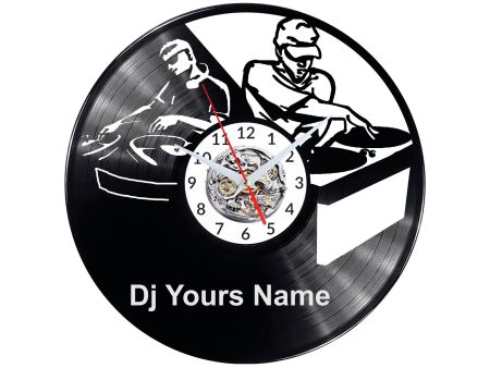 DJ Yours Name Vinyl Zegar Ścienny Płyta Winylowa Nowoczesny Dekoracyjny Na Prezent Urodziny