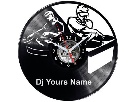 DJ Yours Name Vinyl Zegar Ścienny Płyta Winylowa Nowoczesny Dekoracyjny Na Prezent Urodziny