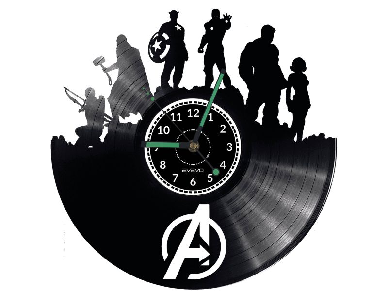 Avengers Vinyl Zegar Ścienny Płyta Winylowa Nowoczesny Dekoracyjny Na Prezent Urodziny