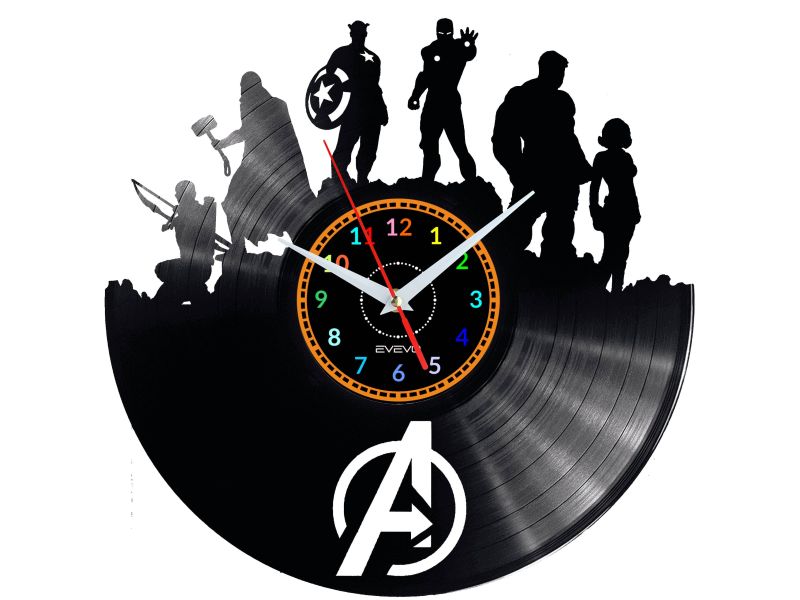 Avengers Vinyl Zegar Ścienny Płyta Winylowa Nowoczesny Dekoracyjny Na Prezent Urodziny