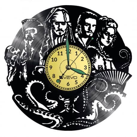 Pirates of the Caribbean Vinyl Zegar Ścienny Płyta Winylowa Nowoczesny Dekoracyjny Na Prezent Urodziny