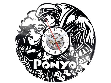 Ponyo Anime Vinyl Zegar Ścienny Płyta Winylowa Nowoczesny Dekoracyjny Na Prezent Urodziny