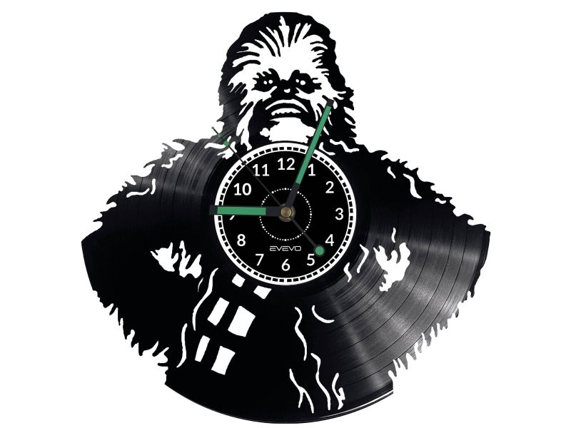 Chewbacca Star Wars Vinyl Zegar Ścienny Płyta Winylowa Nowoczesny Dekoracyjny Na Prezent Urodziny