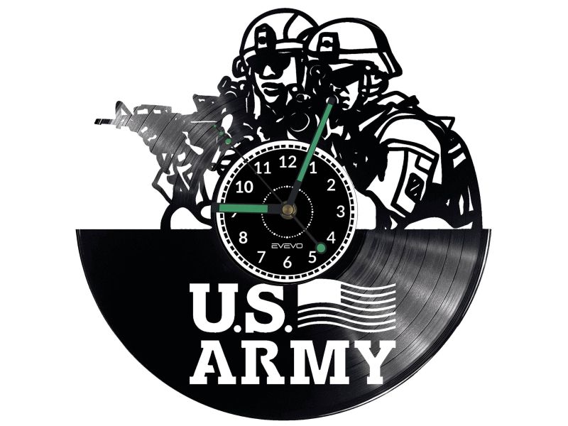 U.S. ARMY Vinyl Zegar Ścienny Płyta Winylowa Nowoczesny Dekoracyjny Na Prezent Urodziny