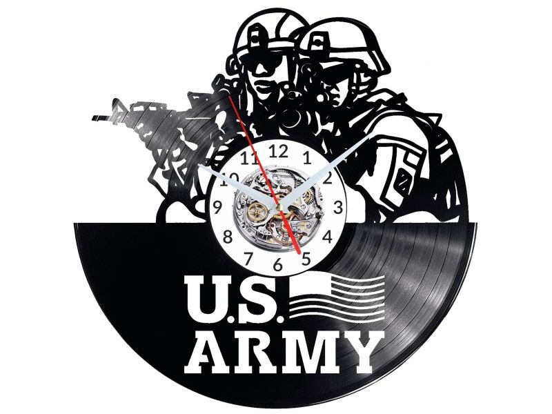 U.S. ARMY Vinyl Zegar Ścienny Płyta Winylowa Nowoczesny Dekoracyjny Na Prezent Urodziny