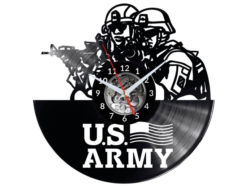 U.S. ARMY Vinyl Zegar Ścienny Płyta Winylowa Nowoczesny Dekoracyjny Na Prezent Urodziny