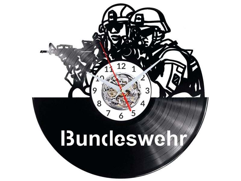 Bundeswehr Vinyl Zegar Ścienny Płyta Winylowa Nowoczesny Dekoracyjny Na Prezent Urodziny