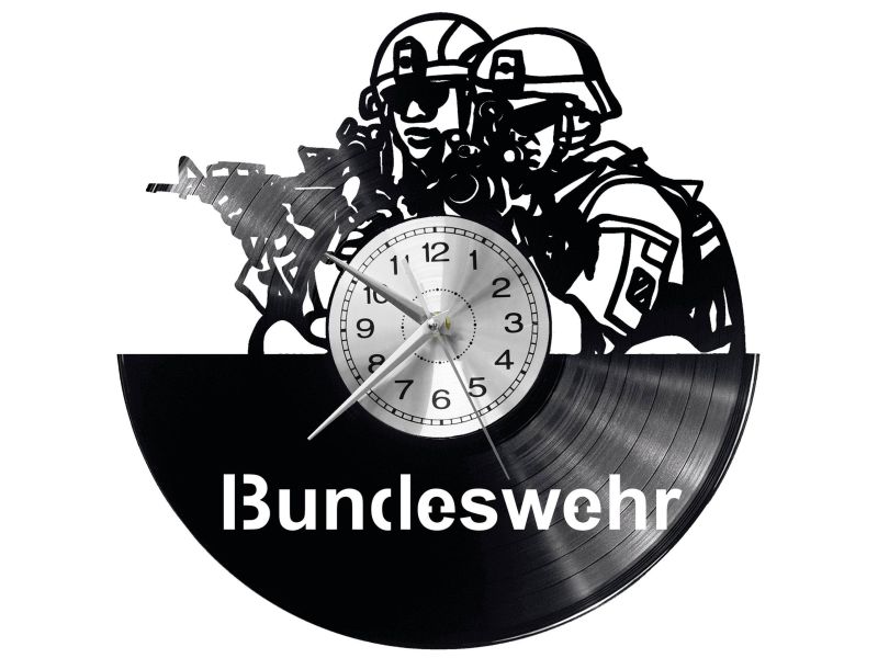 Bundeswehr Vinyl Zegar Ścienny Płyta Winylowa Nowoczesny Dekoracyjny Na Prezent Urodziny