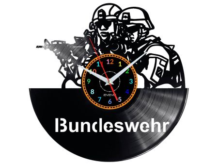 Bundeswehr Vinyl Zegar Ścienny Płyta Winylowa Nowoczesny Dekoracyjny Na Prezent Urodziny