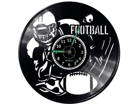 Football Amerykański Vinyl Zegar Ścienny Płyta Winylowa Nowoczesny Dekoracyjny Na Prezent Urodziny