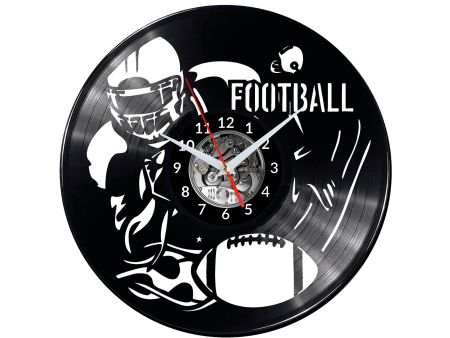 Football Amerykański Vinyl Zegar Ścienny Płyta Winylowa Nowoczesny Dekoracyjny Na Prezent Urodziny