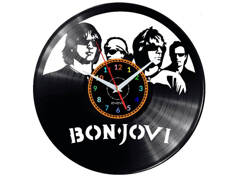 Bon Jovi Vinyl Zegar Ścienny Płyta Winylowa Nowoczesny Dekoracyjny Na Prezent Urodziny