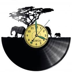 Savana Afryka Vinyl Zegar Ścienny Płyta Winylowa Nowoczesny Dekoracyjny Na Prezent Urodziny