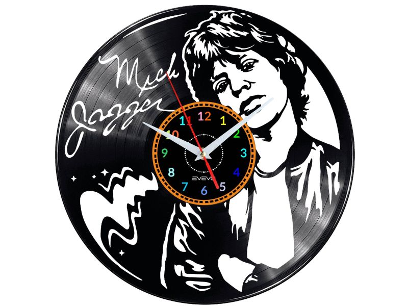 Mick Jagger Vinyl Zegar Ścienny Płyta Winylowa Nowoczesny Dekoracyjny Na Prezent Urodziny